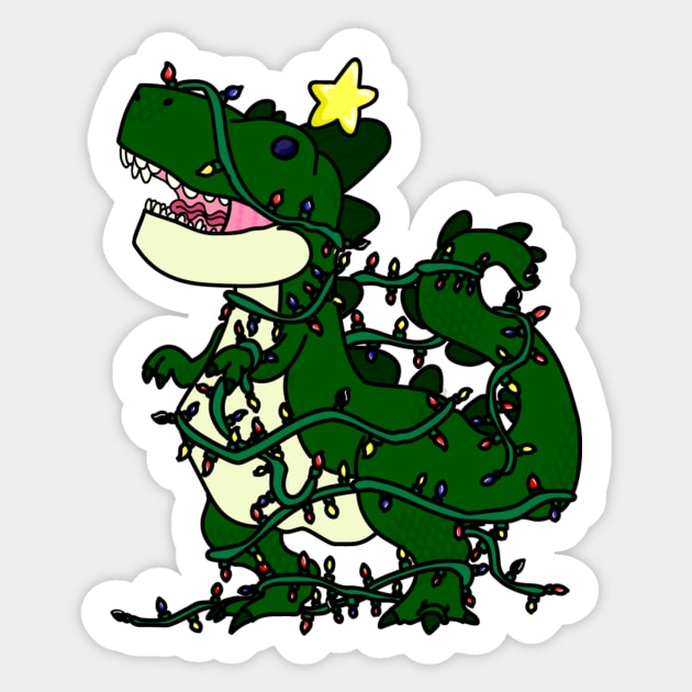 Christmas Tree Rex Sticker by KingOfCrazy